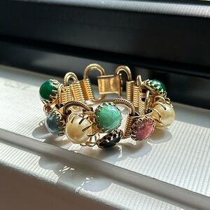 Vintage gold and bauble bracelet